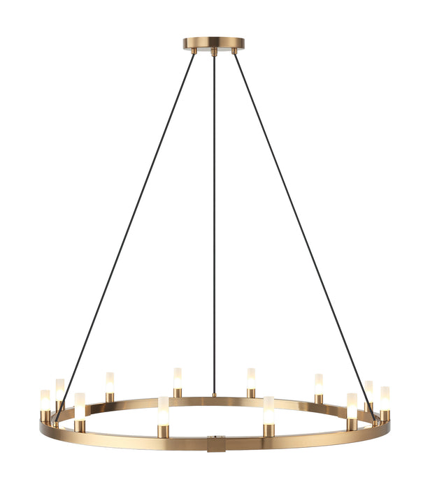 Matteo Lighting C75212AG 12 Light Chandelier, Aged Gold Brass