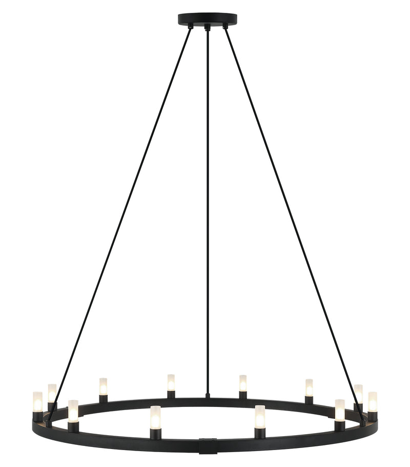 Matteo Lighting C75212MB 12 Light Chandelier, Matte Black