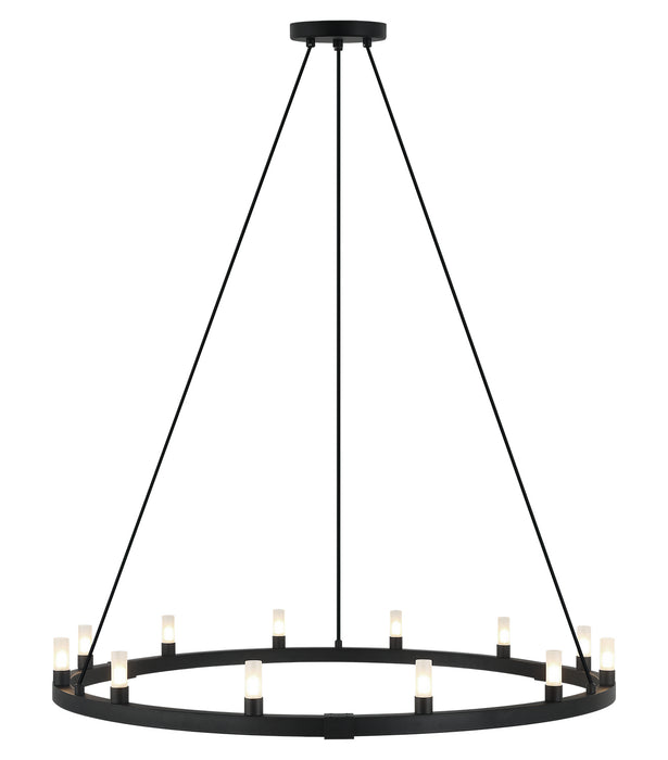 Matteo Lighting C75212MB 12 Light Chandelier, Matte Black