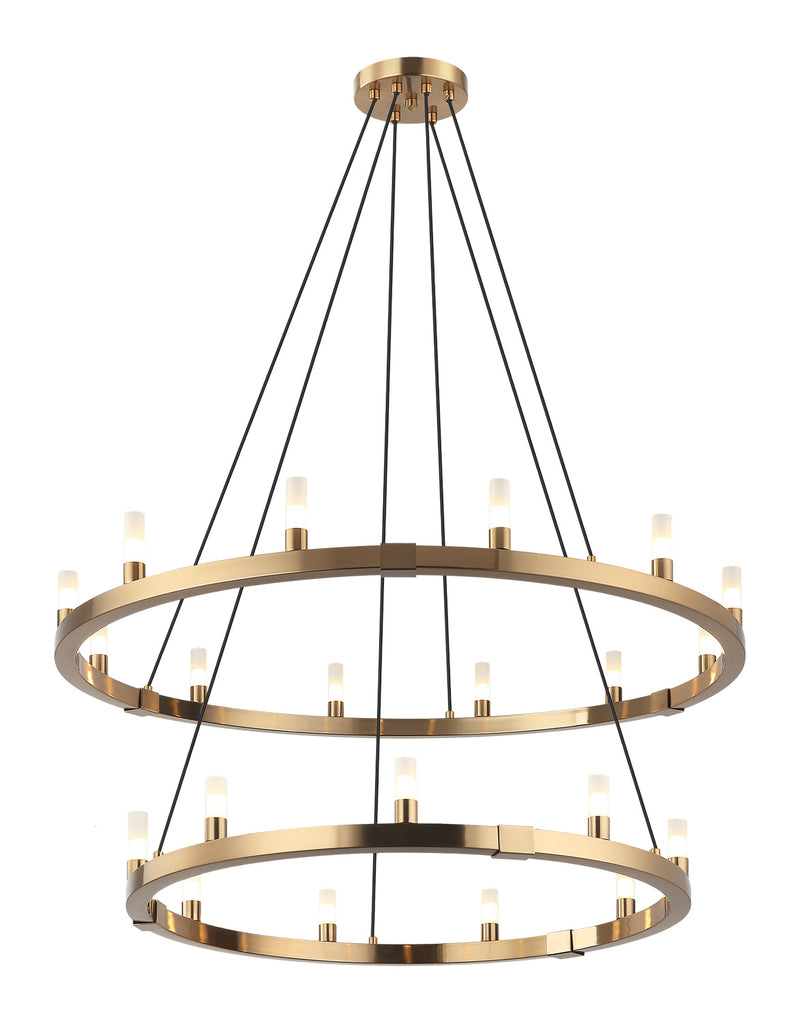 Matteo Lighting C75221AG 21 Light Chandelier, Aged Gold Brass