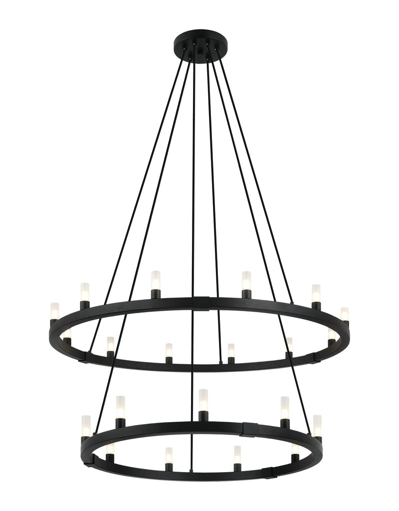 Matteo Lighting C75221MB 21 Light Chandelier, Matte Black