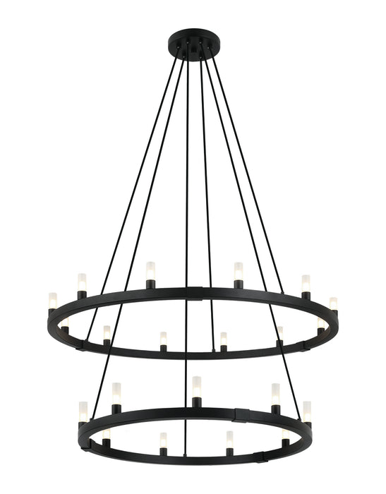 Matteo Lighting C75221MB 21 Light Chandelier, Matte Black