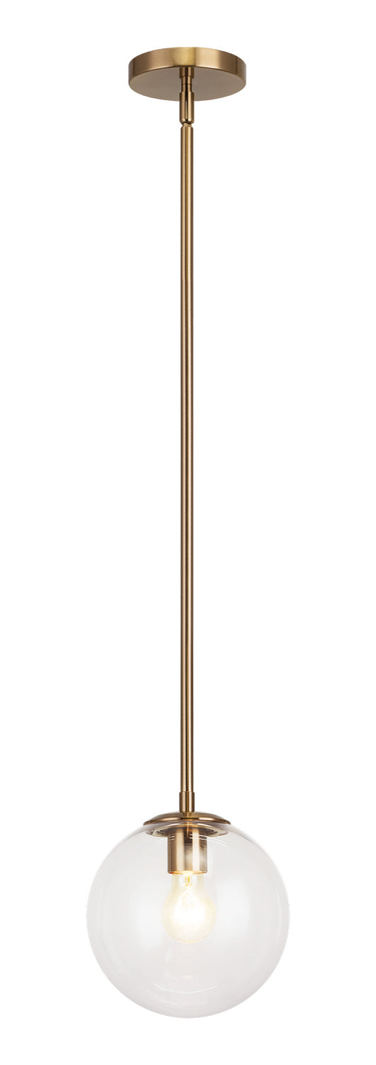 Matteo Lighting C81711AGCL One Light Chandelier, Aged Gold Brass