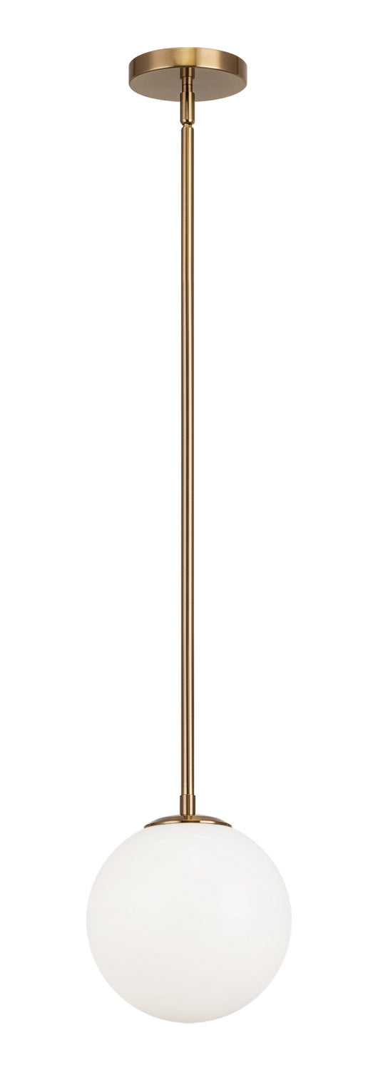 Matteo Lighting C81711AGOP One Light Chandelier, Aged Gold Brass