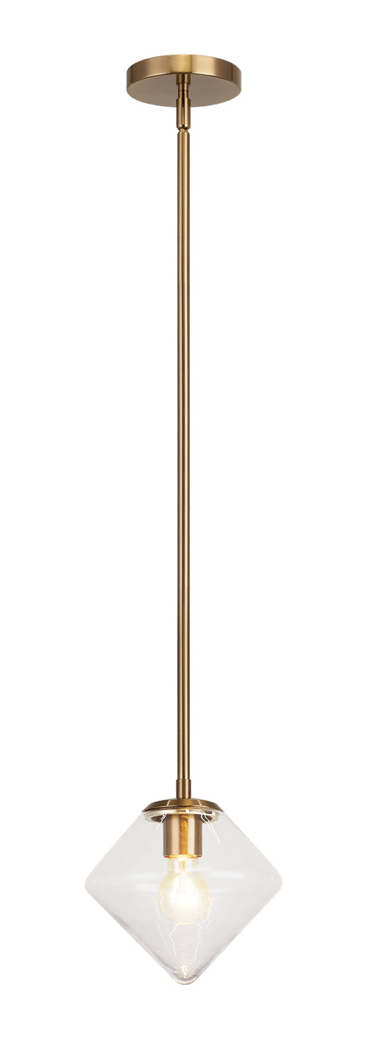 Matteo Lighting C81751AGCL One Light Chandelier, Aged Gold Brass
