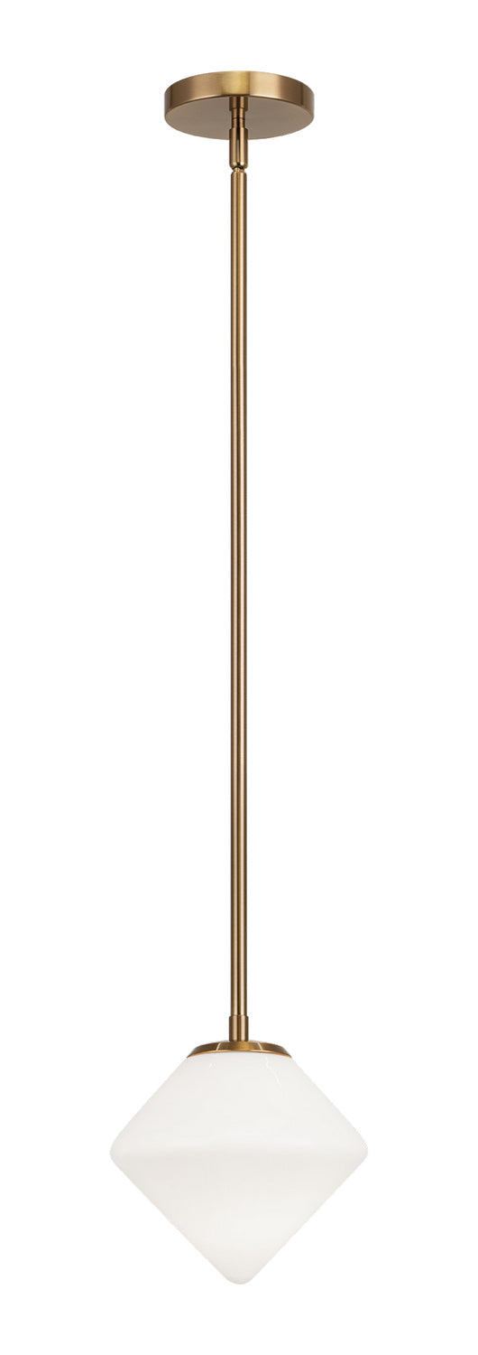 Matteo Lighting C81751AGOP One Light Chandelier, Aged Gold Brass
