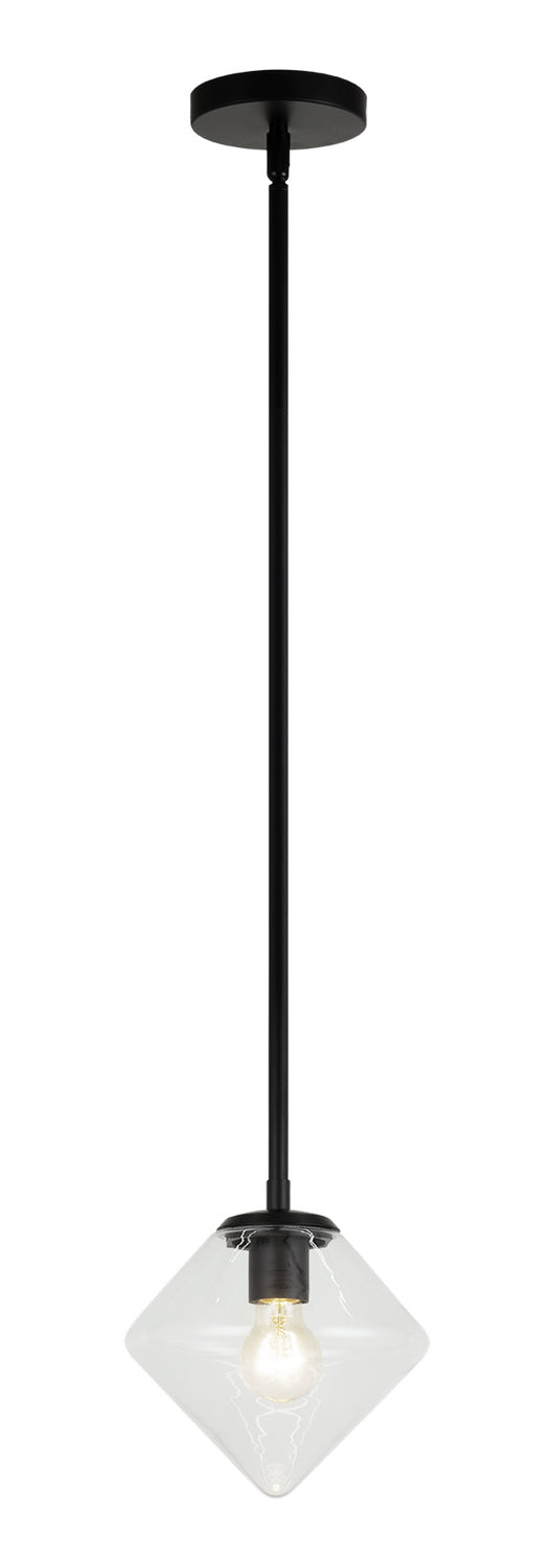 Matteo Lighting C81751BKCL One Light Chandelier, Black