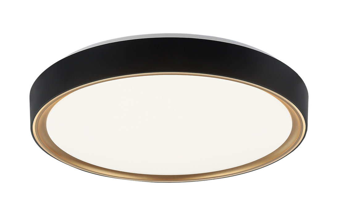 Matteo Lighting M10602BKGL LED Ceiling Mount, Aged Gold Brass / Matte Black