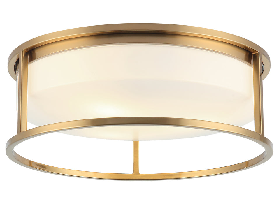 Matteo Lighting M15003AG Three Light Ceiling Mount, Aged Gold Brass