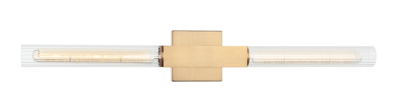 Matteo Lighting S03112AG Two Light Wall Sconce, Aged Gold Brass