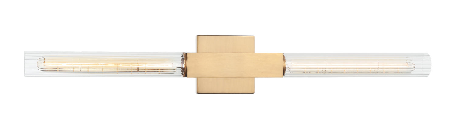 Matteo Lighting S03112AG Two Light Wall Sconce, Aged Gold Brass