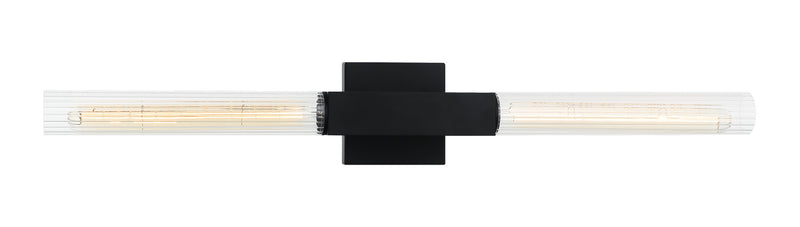 Matteo Lighting S03112BK Two Light Wall Sconce, Matte Black