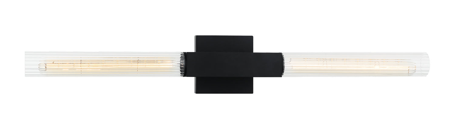 Matteo Lighting S03112BK Two Light Wall Sconce, Matte Black