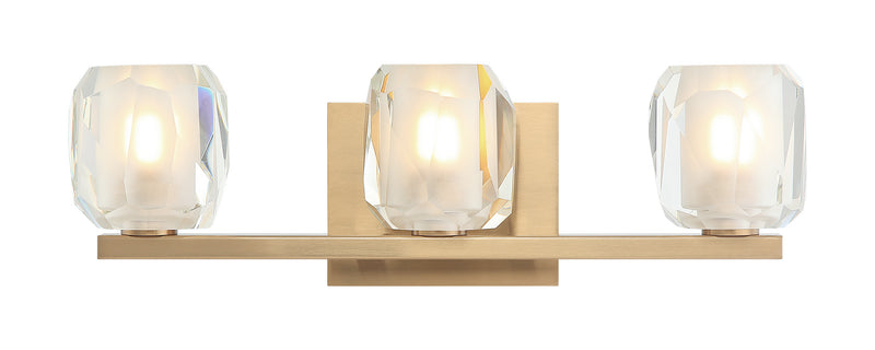 Matteo Lighting S04103AG Three Light Vanity, Aged Gold Brass