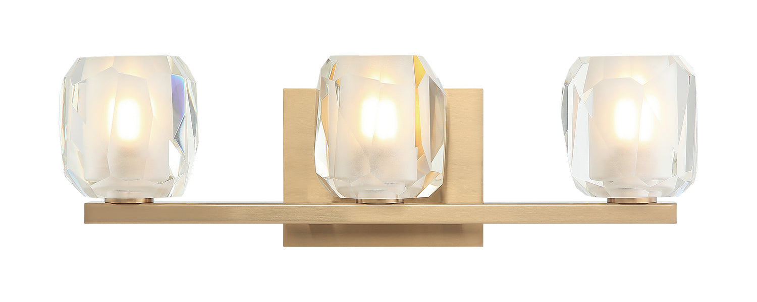 Matteo Lighting S04103AG Three Light Vanity, Aged Gold Brass