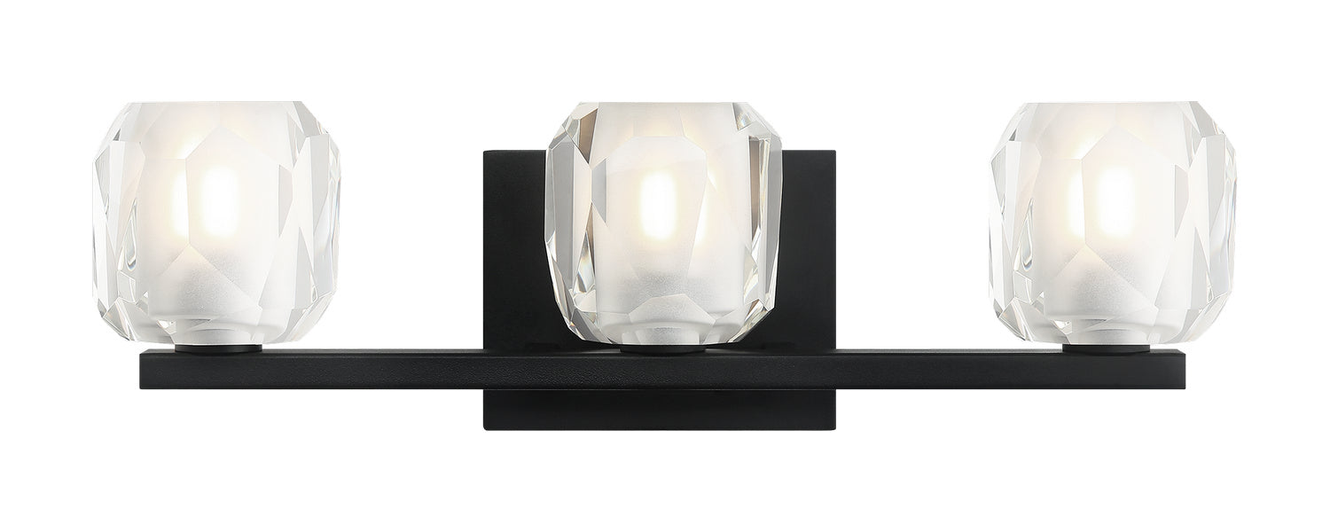 Matteo Lighting S04103MB Three Light Vanity, Matte Black