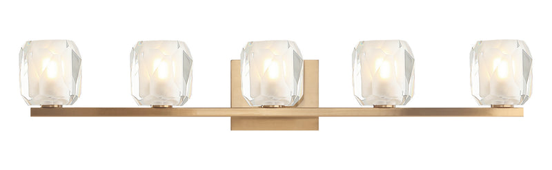 Matteo Lighting S04105AG Five Light Wall Sconce, Aged Gold Brass