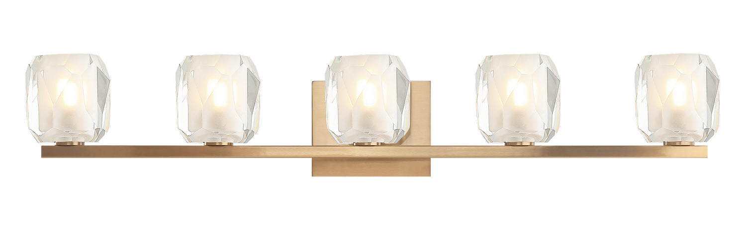 Matteo Lighting S04105AG Five Light Wall Sconce, Aged Gold Brass