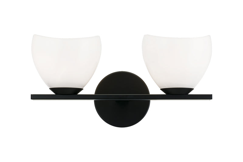 Matteo Lighting S04202BKOP Two Light Vanity, Black