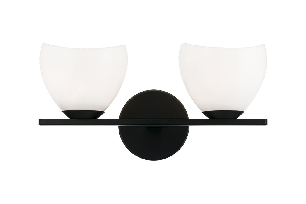Matteo Lighting S04202BKOP Two Light Vanity, Black