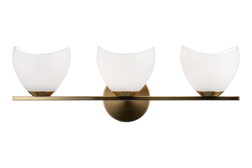 Matteo Lighting S04203AGOP Three Light Vanity, Aged Gold Brass