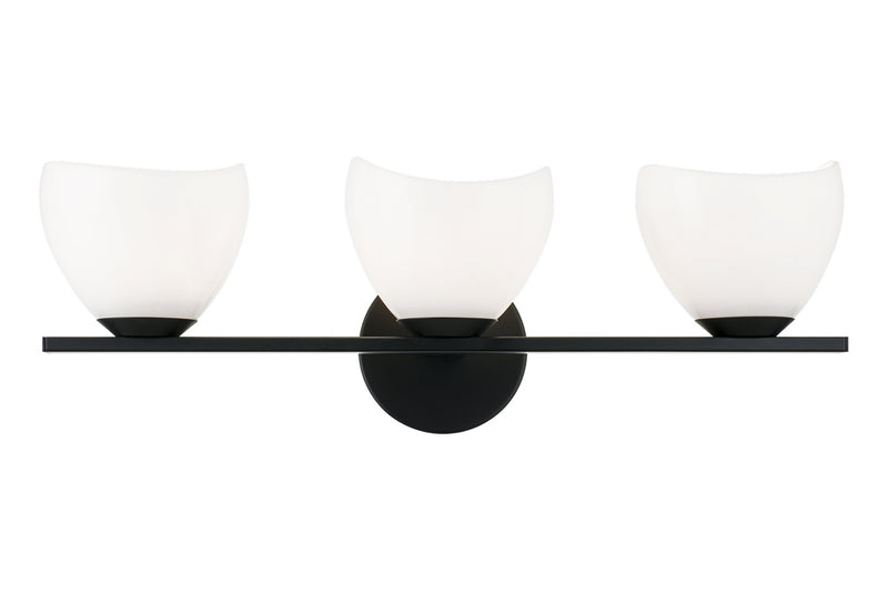 Matteo Lighting S04203BKOP Three Light Vanity, Black
