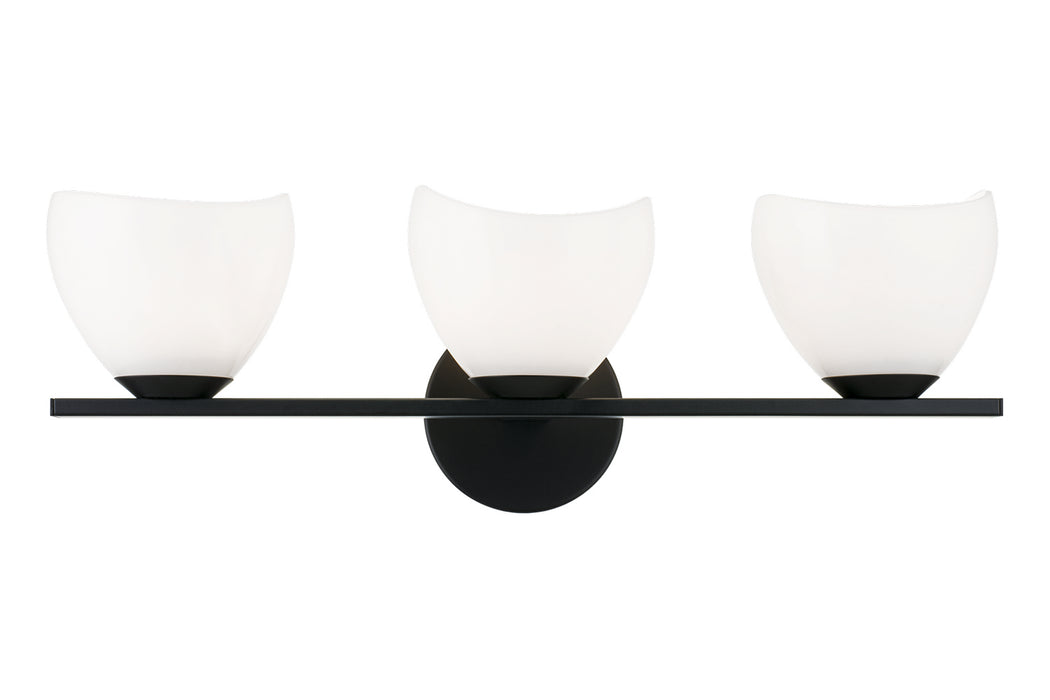 Matteo Lighting S04203BKOP Three Light Vanity, Black