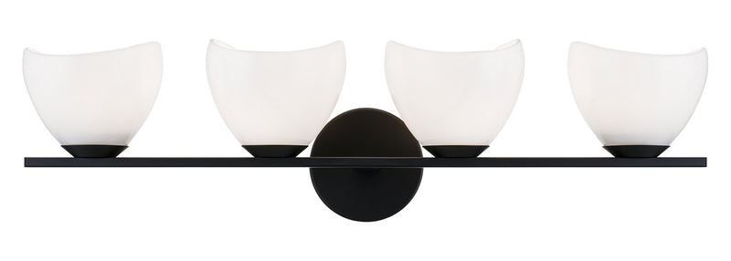 Matteo Lighting S04204BKOP Four Light Vanity, Black