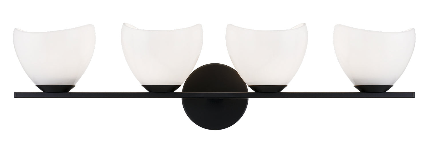 Matteo Lighting S04204BKOP Four Light Vanity, Black