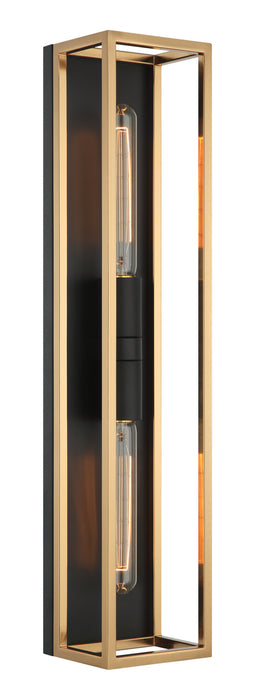 Matteo Lighting S15122BKAG LED Wall Sconce, Black / Aged Gold Brass