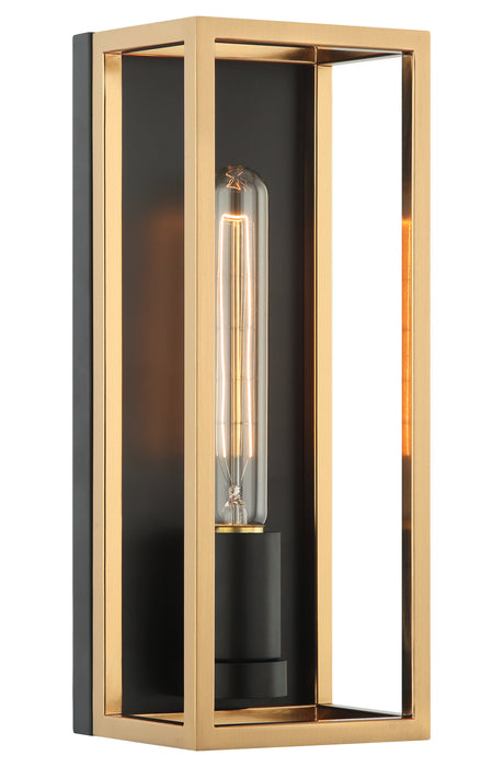 Matteo Lighting S15141BKAG One Light Wall Sconce, Black / Aged Gold Brass