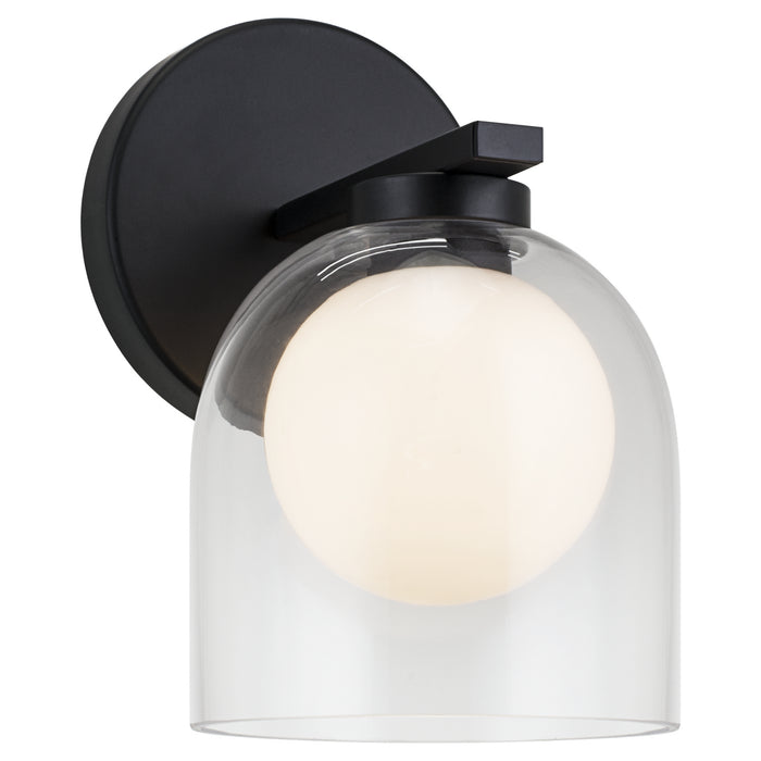 Matteo Lighting W60701BKCL One Light Wall Sconce, Black