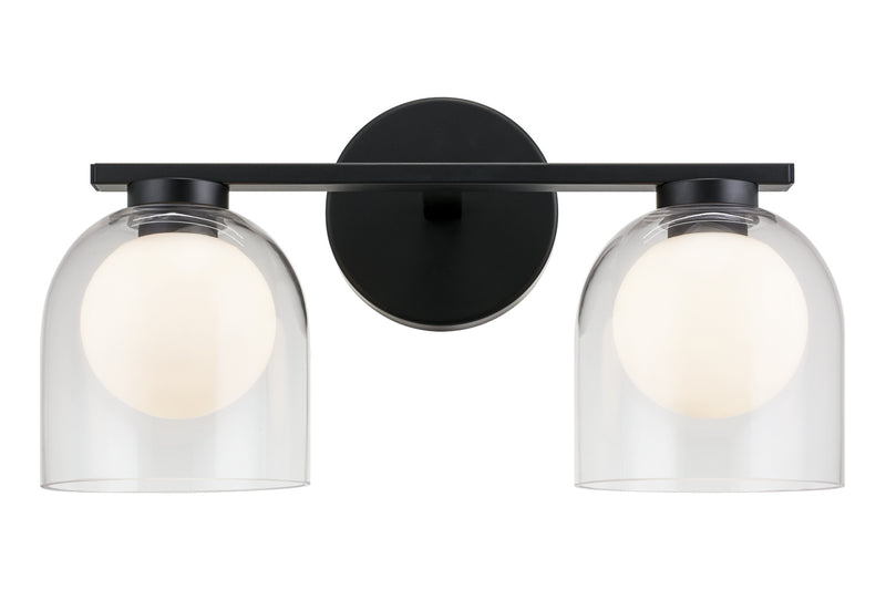 Matteo Lighting W60702BKCL Two Light Wall Sconce, Black
