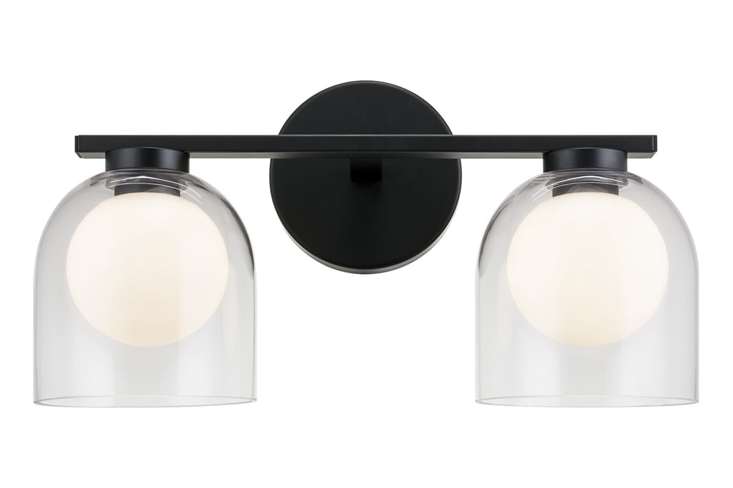 Matteo Lighting W60702BKCL Two Light Wall Sconce, Black