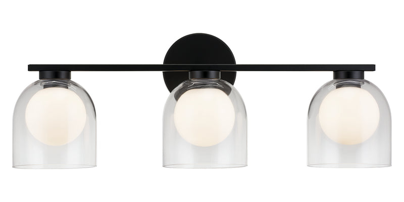 Matteo Lighting W60703BKCL Three Light Wall Sconce, Black