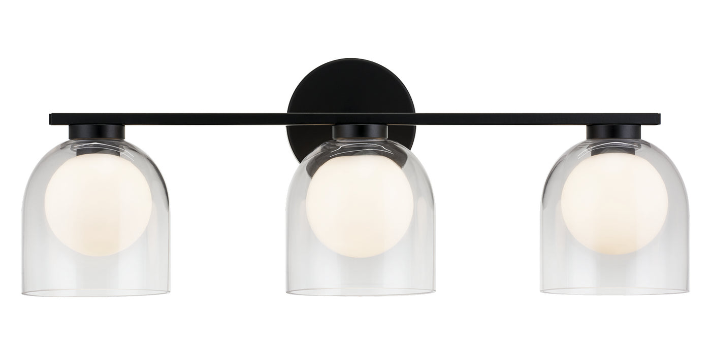 Matteo Lighting W60703BKCL Three Light Wall Sconce, Black