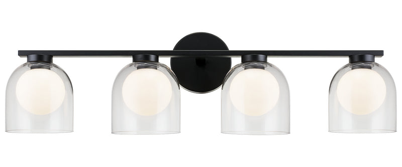 Matteo Lighting W60704BKCL Four Light Wall Sconce, Black
