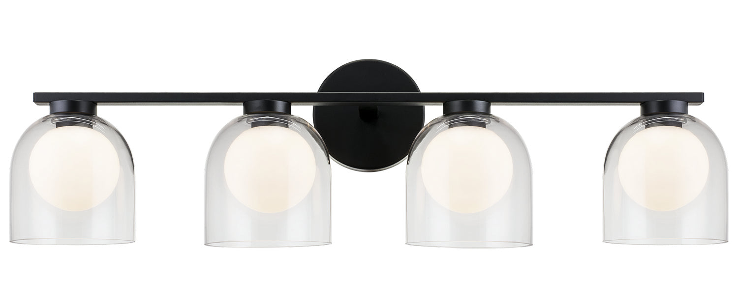 Matteo Lighting W60704BKCL Four Light Wall Sconce, Black