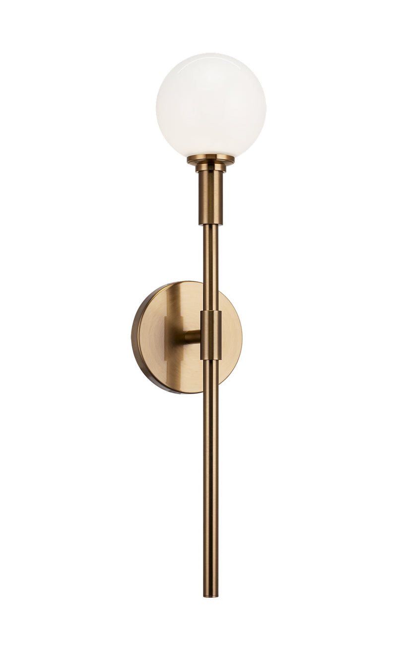 Matteo Lighting W64801AGOP One Light Wall Sconce, Aged Gold Brass