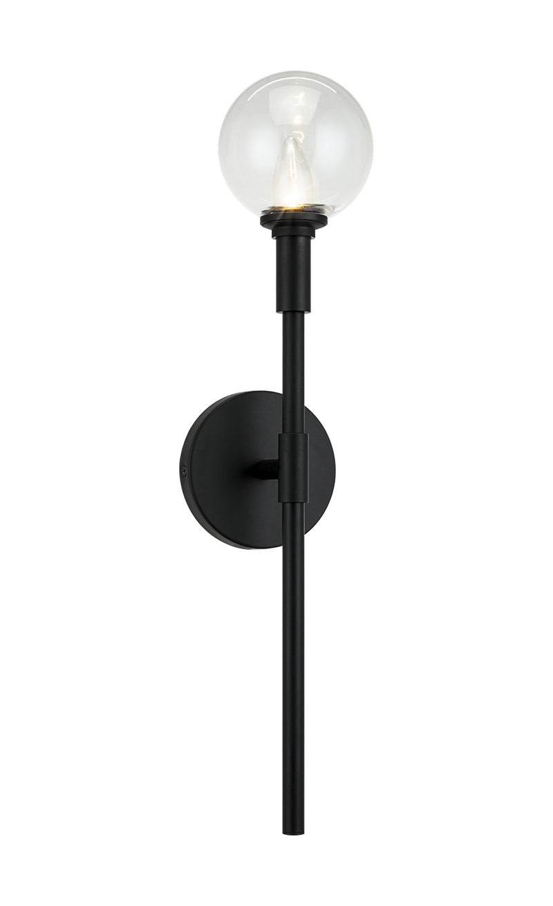 Matteo Lighting W64801BKCL One Light Wall Sconce, Black