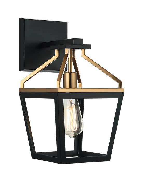 Matteo Lighting W67001BKAG One Light Wall Sconce, Black / Aged Gold Brass