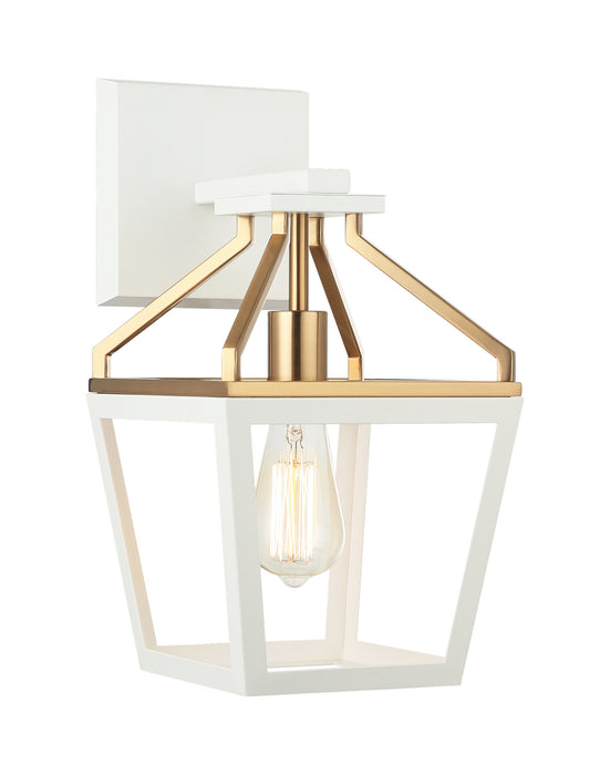 Matteo Lighting W67001WHAG One Light Wall Sconce, White / Aged Gold Brass