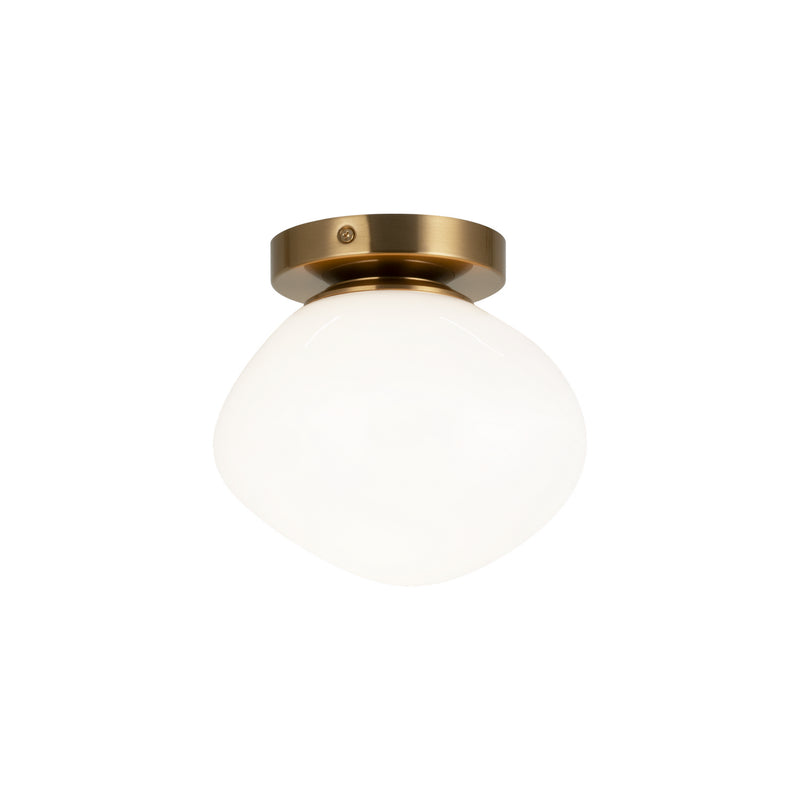 Matteo Lighting WX63601AGOP One Light Wall Sconce/Ceiling Mount, Aged Gold Brass