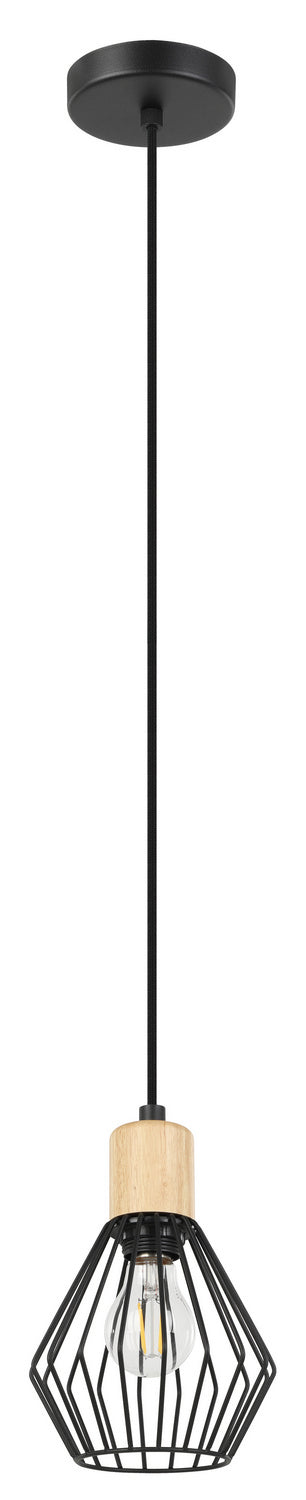 Eglo USA 205587A One Light Pendant, Structured Black