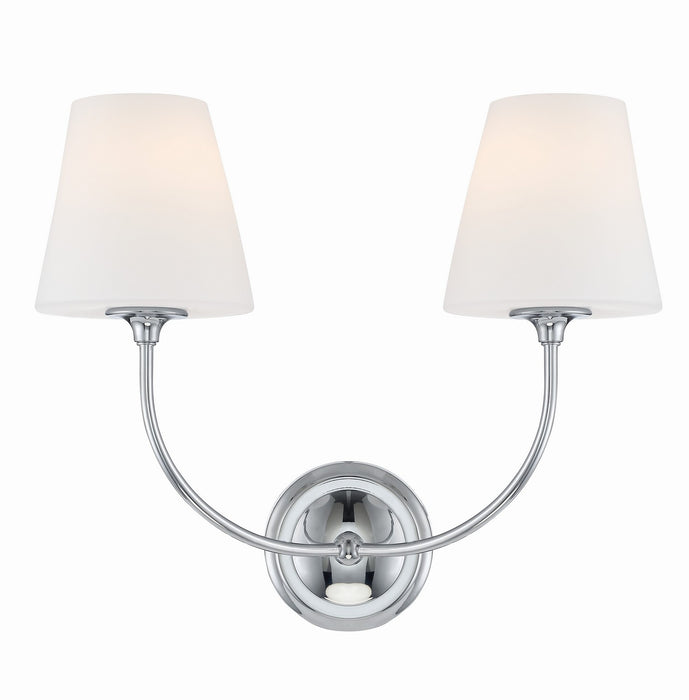 Crystorama 2442-OP-CH Two Light Wall Sconce, Polished Chrome
