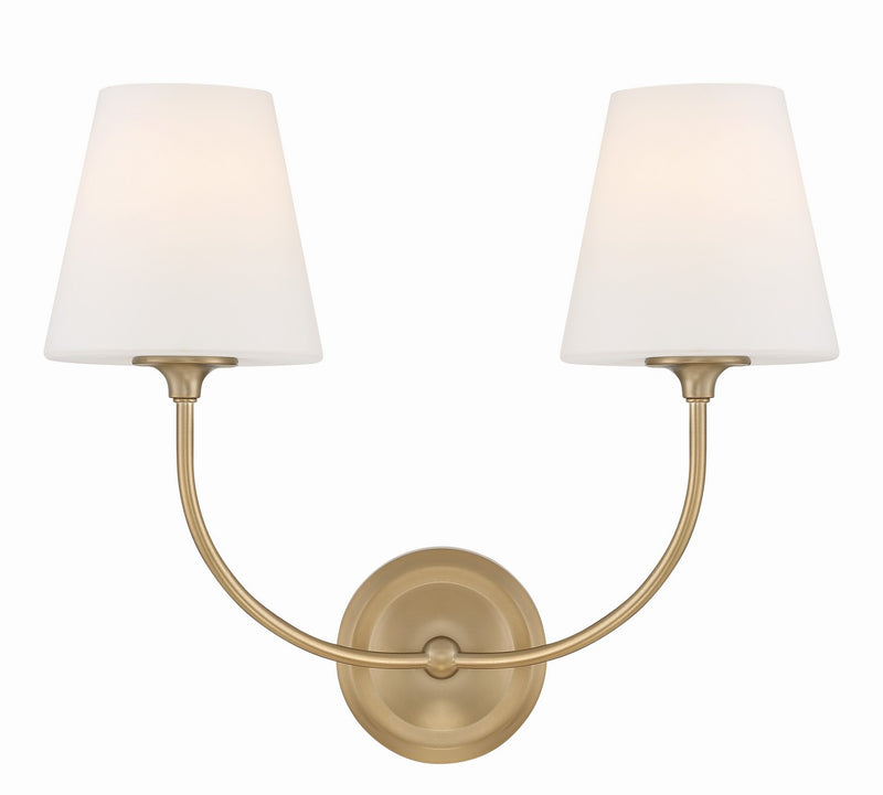 Crystorama 2442-OP-VG Two Light Wall Sconce, Vibrant Gold