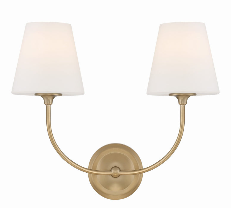 Crystorama 2442-OP-VG Two Light Wall Sconce, Vibrant Gold