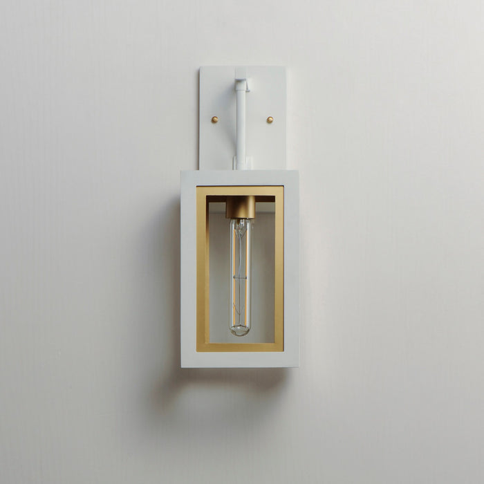 Maxim 30052CLWTGLD One Light Outdoor Wall Sconce, White/Gold