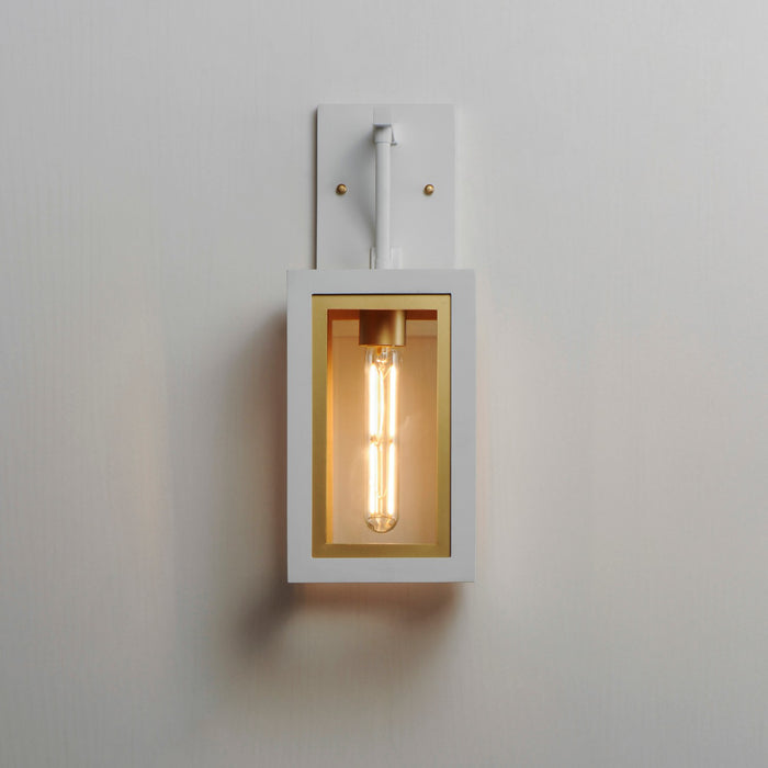 Maxim 30052CLWTGLD One Light Outdoor Wall Sconce, White/Gold