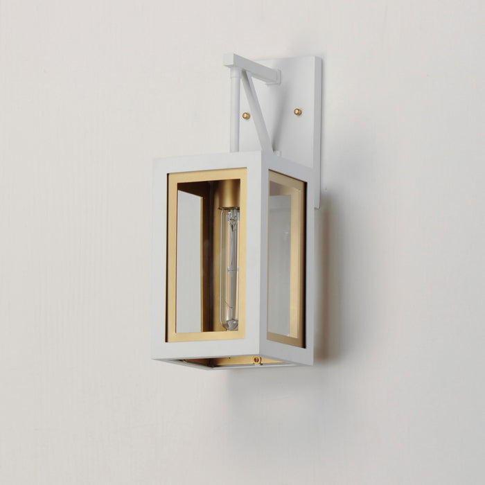 Maxim 30052CLWTGLD One Light Outdoor Wall Sconce, White/Gold